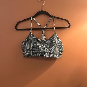 Lululemon Black and White Patterned Sports Bra